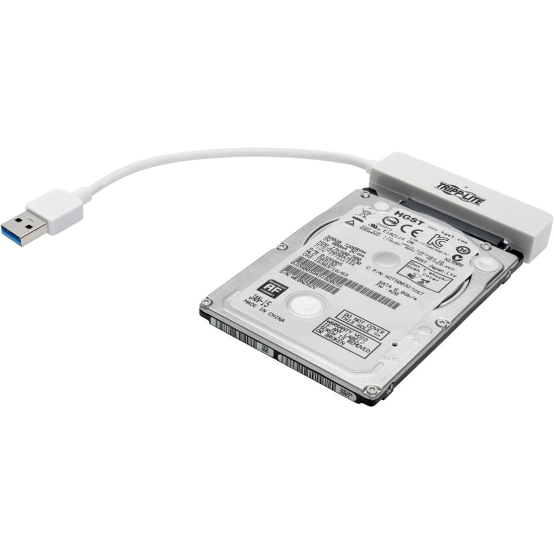 Tripp Lite USB 3.0 SuperSpeed to SATA III Adapter Cable with UASP 2.5 in. SATA Hard Drives White