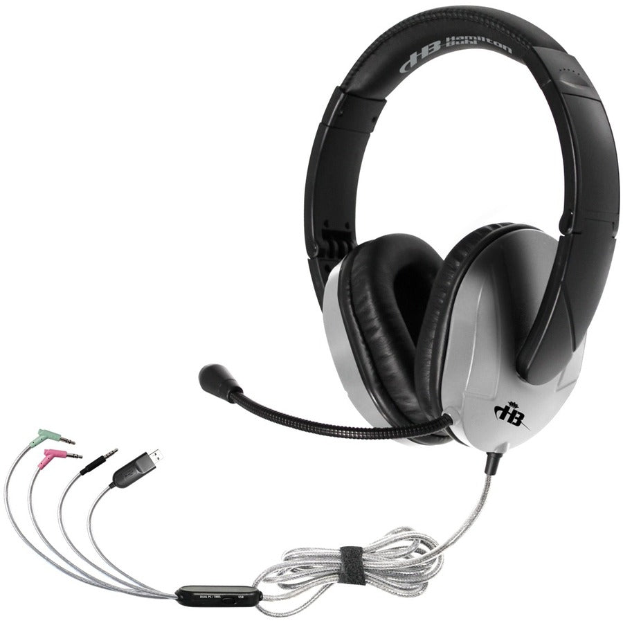 Hamilton Buhl Trios Multimedia Headset w/ Steel Reinforced Flexible Mic Silver