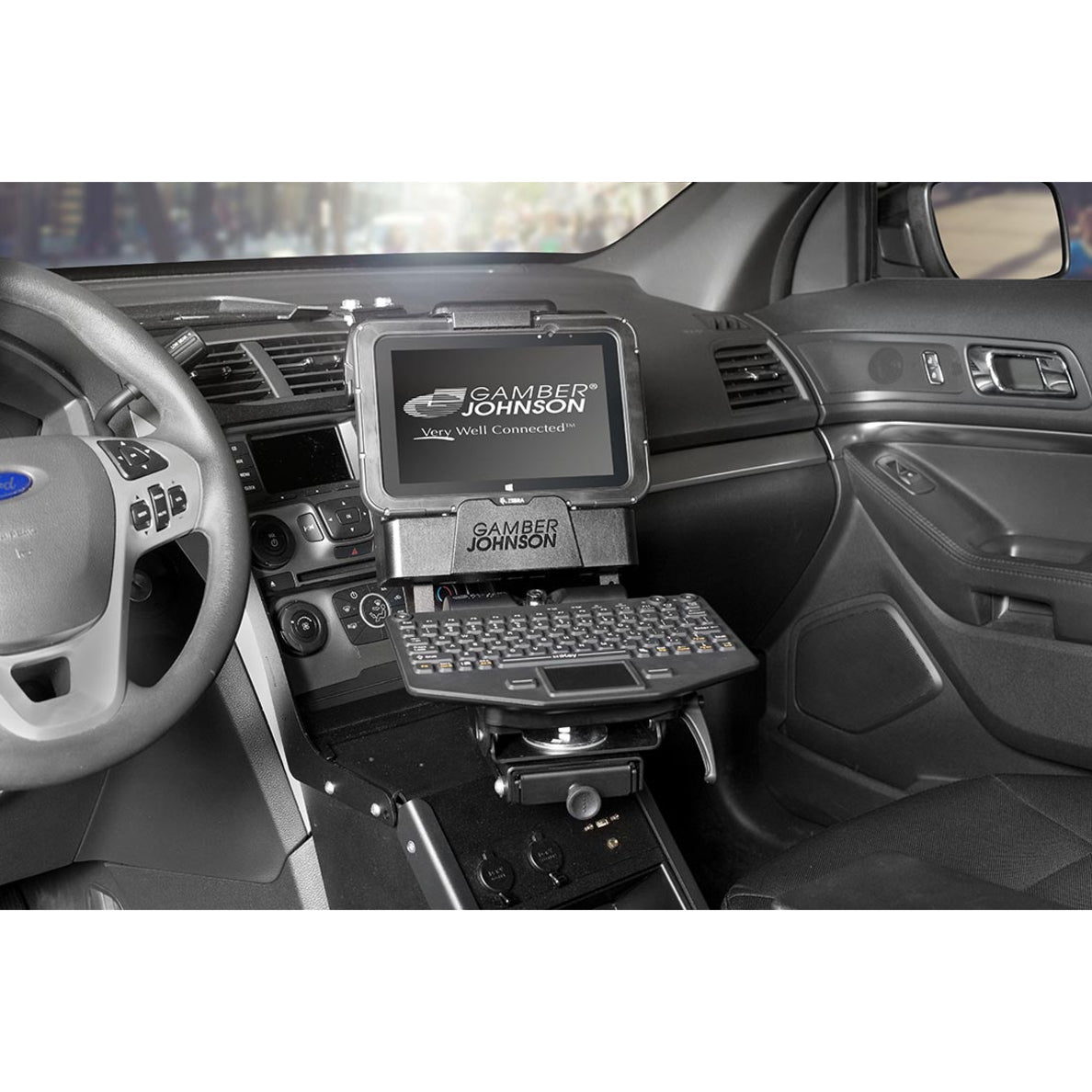 Gamber-Johnson Vehicle Mount for Tablet Display Screen Computer - Black Powder Coat