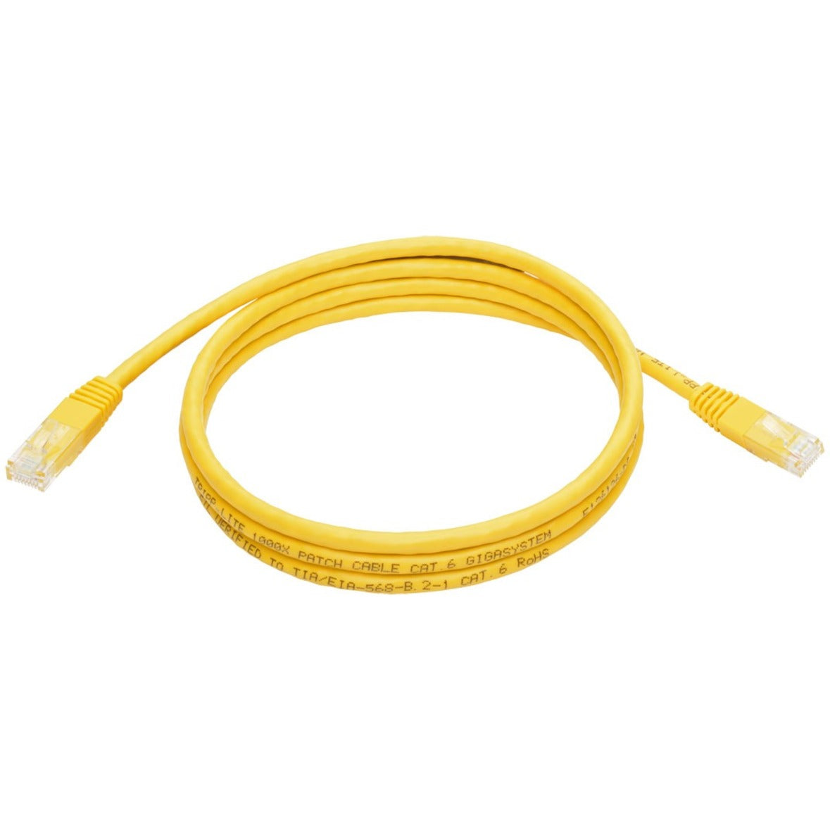Tripp Lite Cat6 Gigabit Molded (UTP) Ethernet Cable (RJ45 M/M) PoE Yellow 5 ft. (1.52 m)
