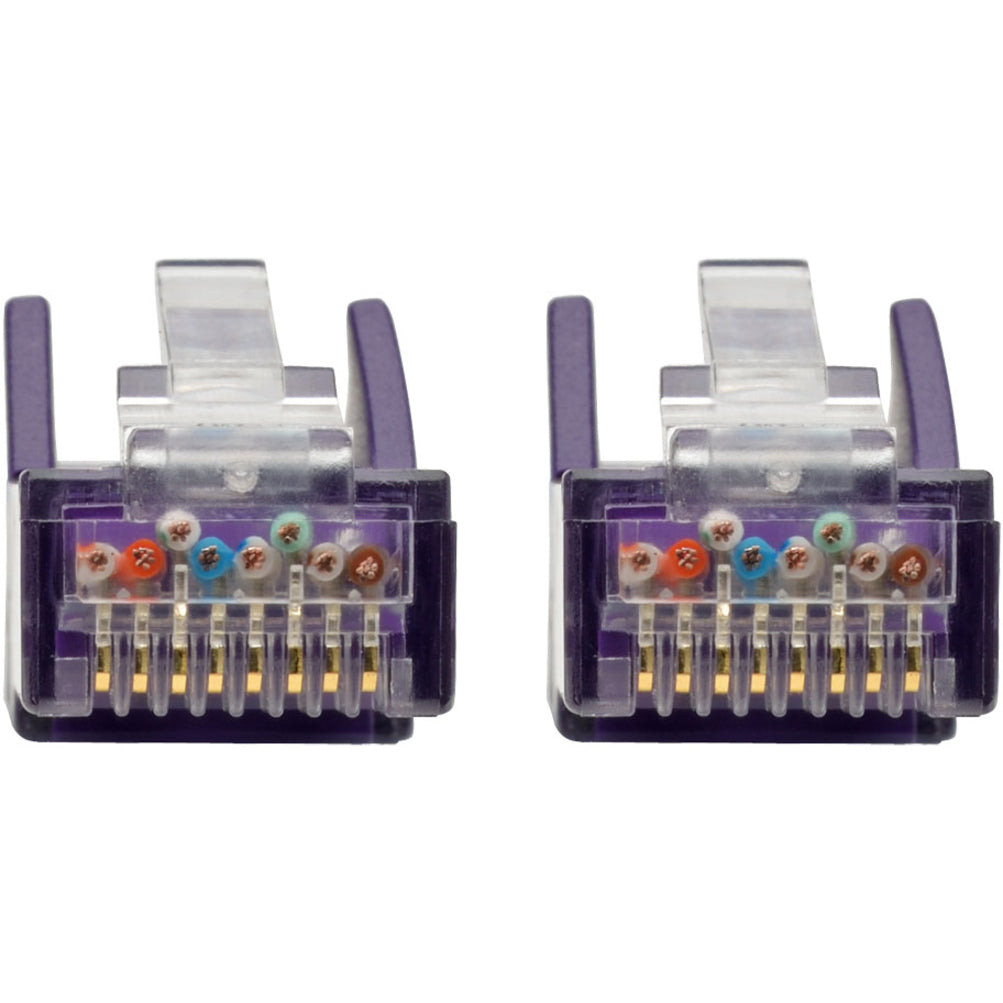 Tripp Lite Cat6 Gigabit Snagless Molded (UTP) Ethernet Cable (RJ45 M/M) PoE Purple 1 ft. (0.31 m)