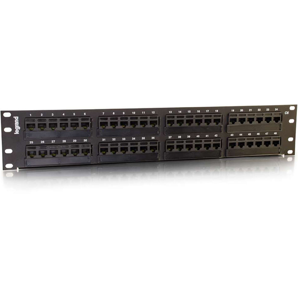 C2G 48-Port Cat6 110-Type Patch Panel - 2U Rackmount - 48 Ports