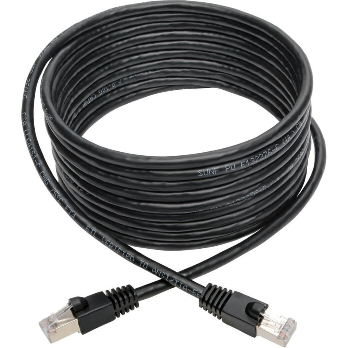Tripp Lite Cat6a 10G Snagless Shielded STP Ethernet Cable (RJ45 M/M) PoE Black 14 ft. (4.27 m)