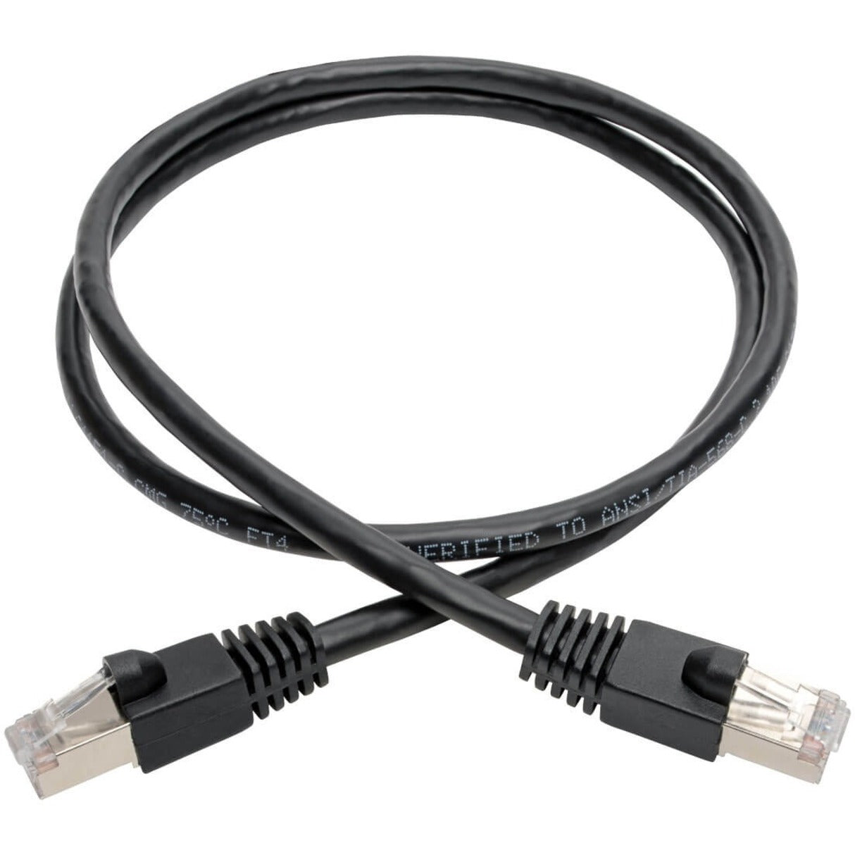 Tripp Lite Cat6a 10G Snagless Shielded STP Ethernet Cable (RJ45 M/M) PoE Black 3 ft. (0.91 m)