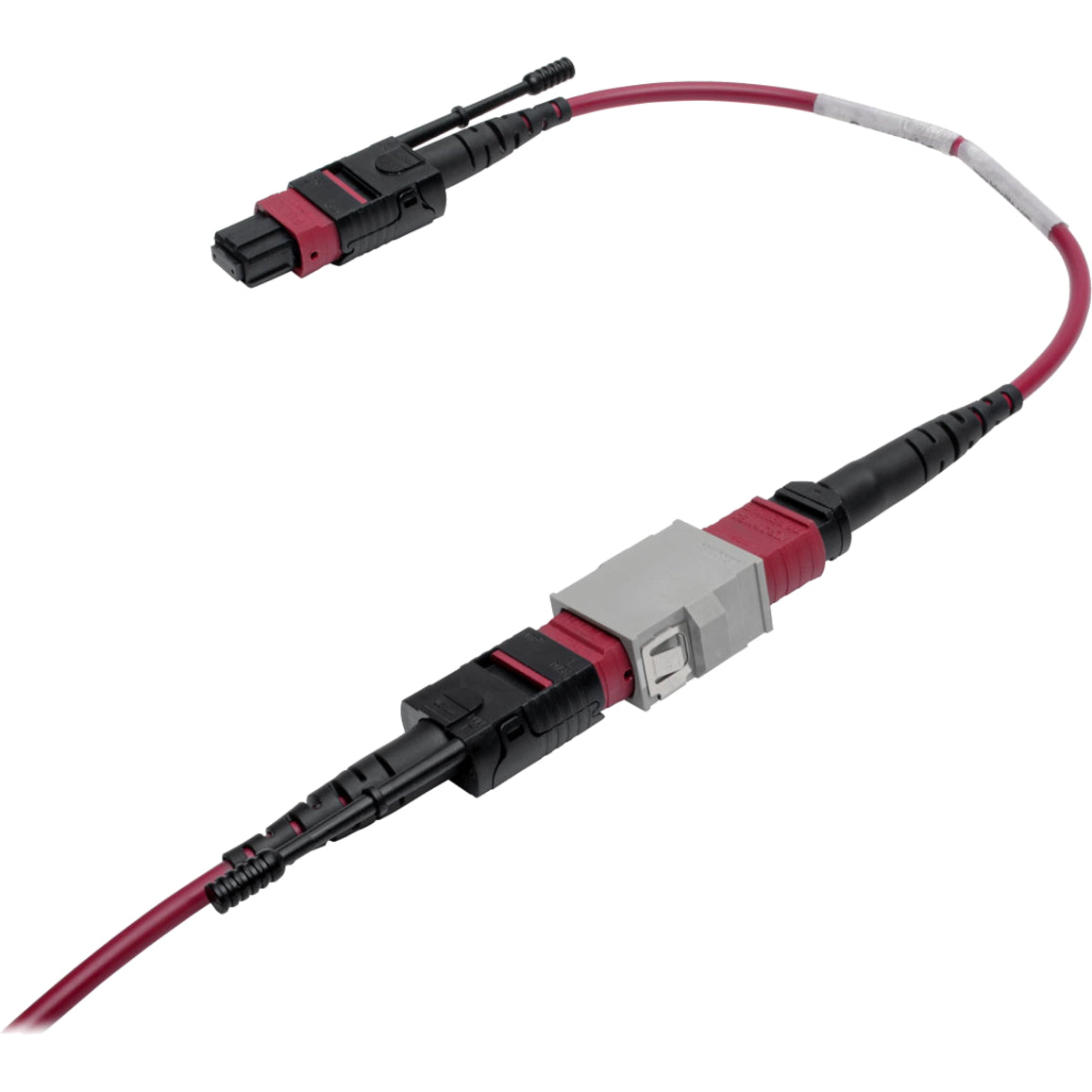 Tripp Lite MTP/MPO Parallel Optics Base-8 Migration Fiber Adapter Polarity A to B 12 Fiber 40GB/100GB OM4 M/F Magenta 8 in.