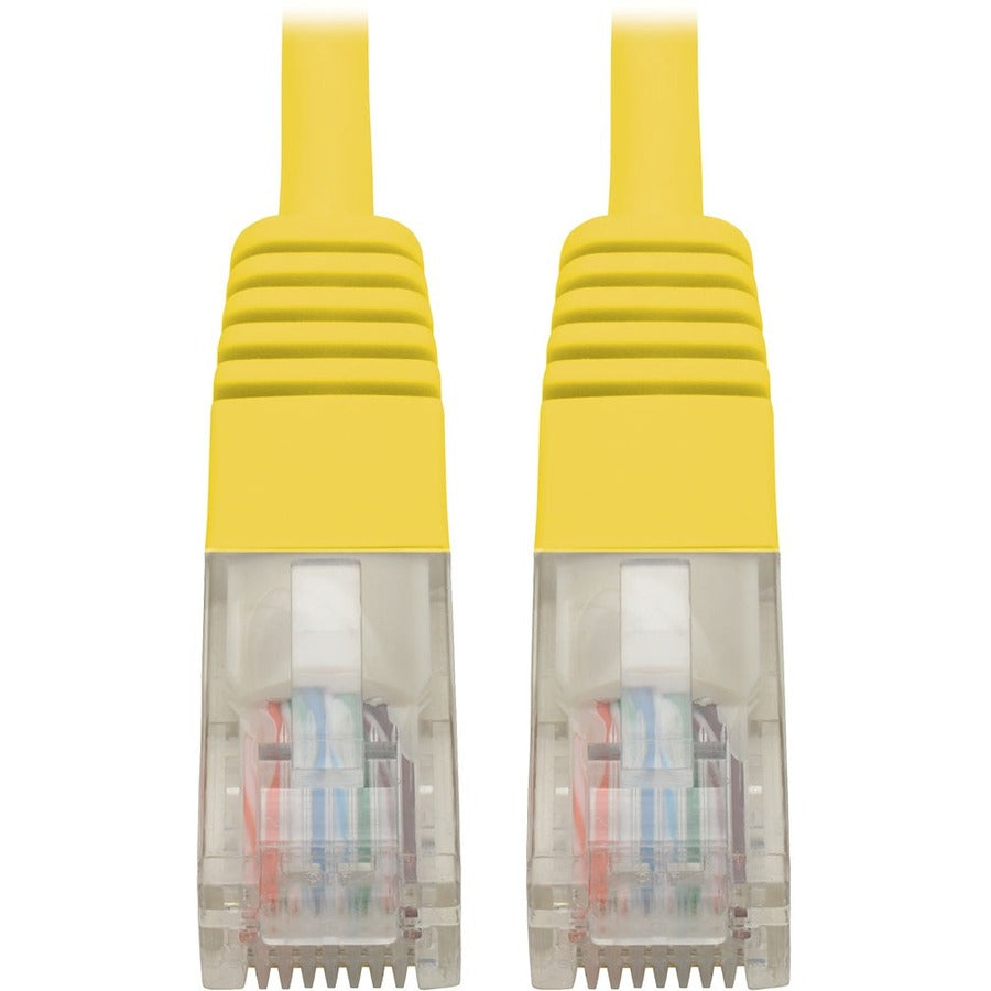 Tripp Lite Cat5e 350 MHz Molded (UTP) Ethernet Cable (RJ45 M/M) PoE Yellow 2 ft. (0.61 m)