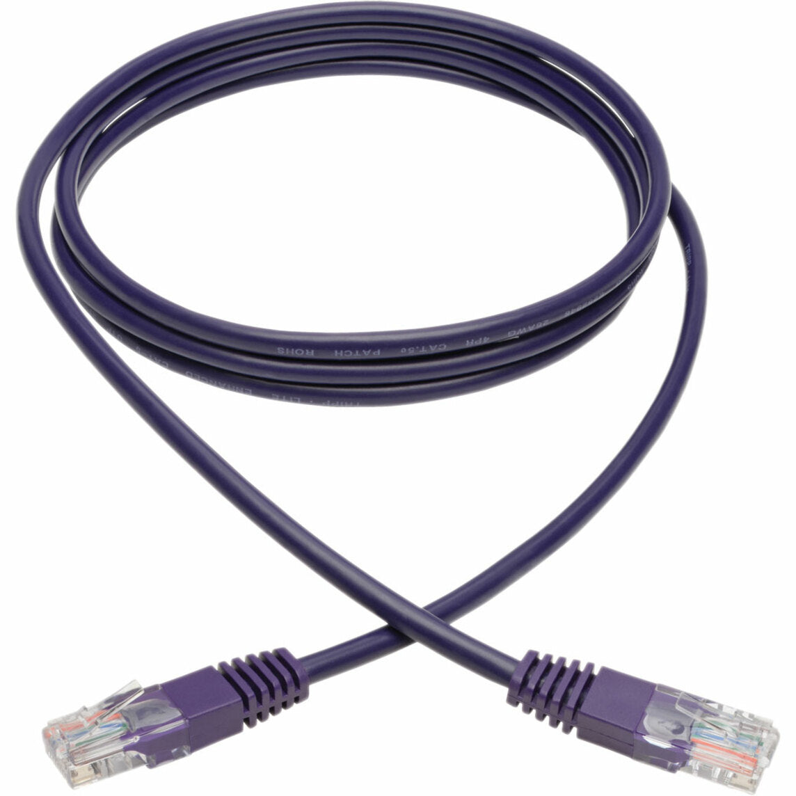Tripp Lite Cat5e 350 MHz Molded (UTP) Ethernet Cable (RJ45 M/M) PoE Purple 6 ft. (1.83 m)