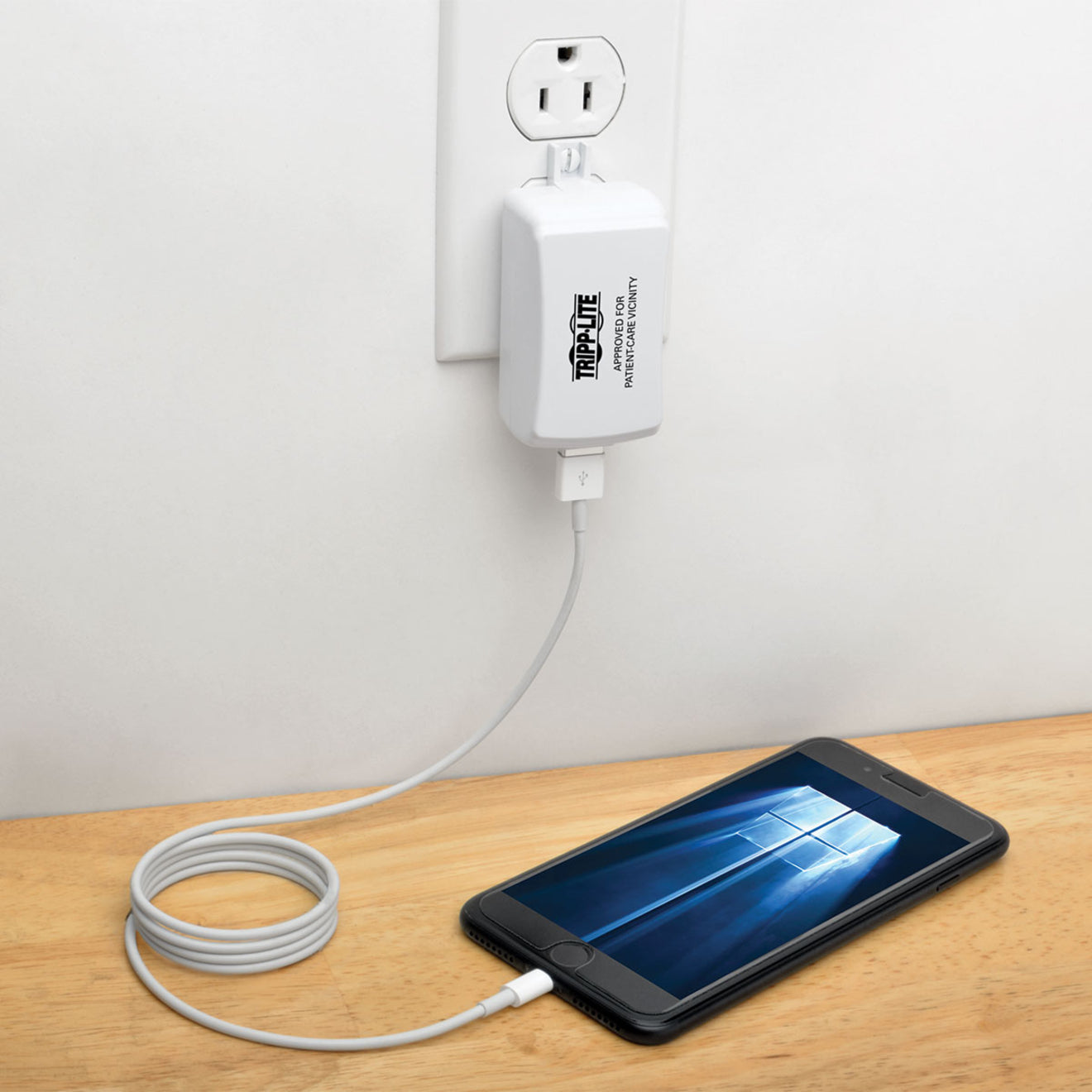 Tripp Lite 1-Port Isolator Hospital-Grade USB Wall Charger UL 60601-1 for Patient Care Areas USB-A 2.5A