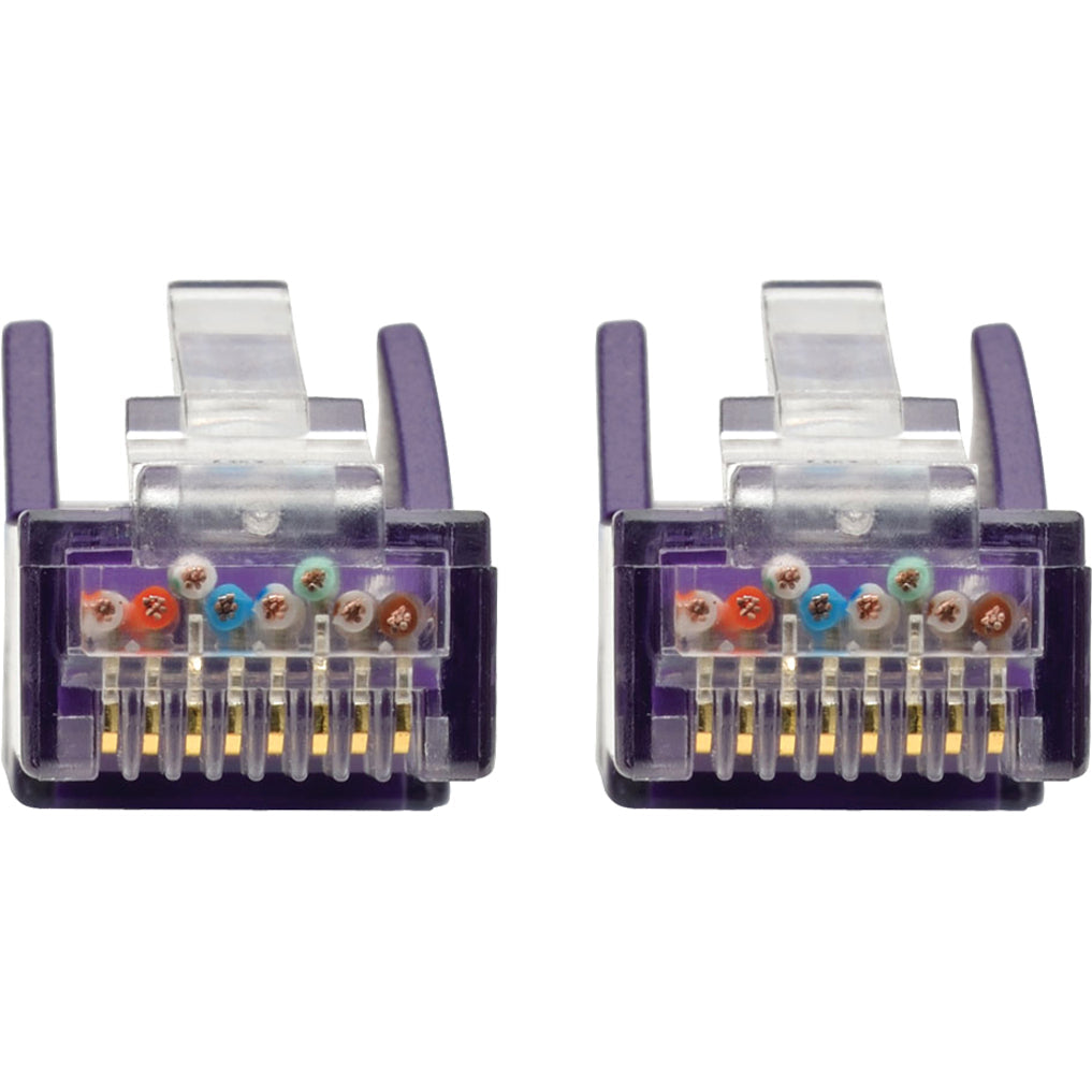 Tripp Lite Cat6 Gigabit Snagless Molded (UTP) Ethernet Cable (RJ45 M/M) PoE Purple 50 ft. (15.24 m)