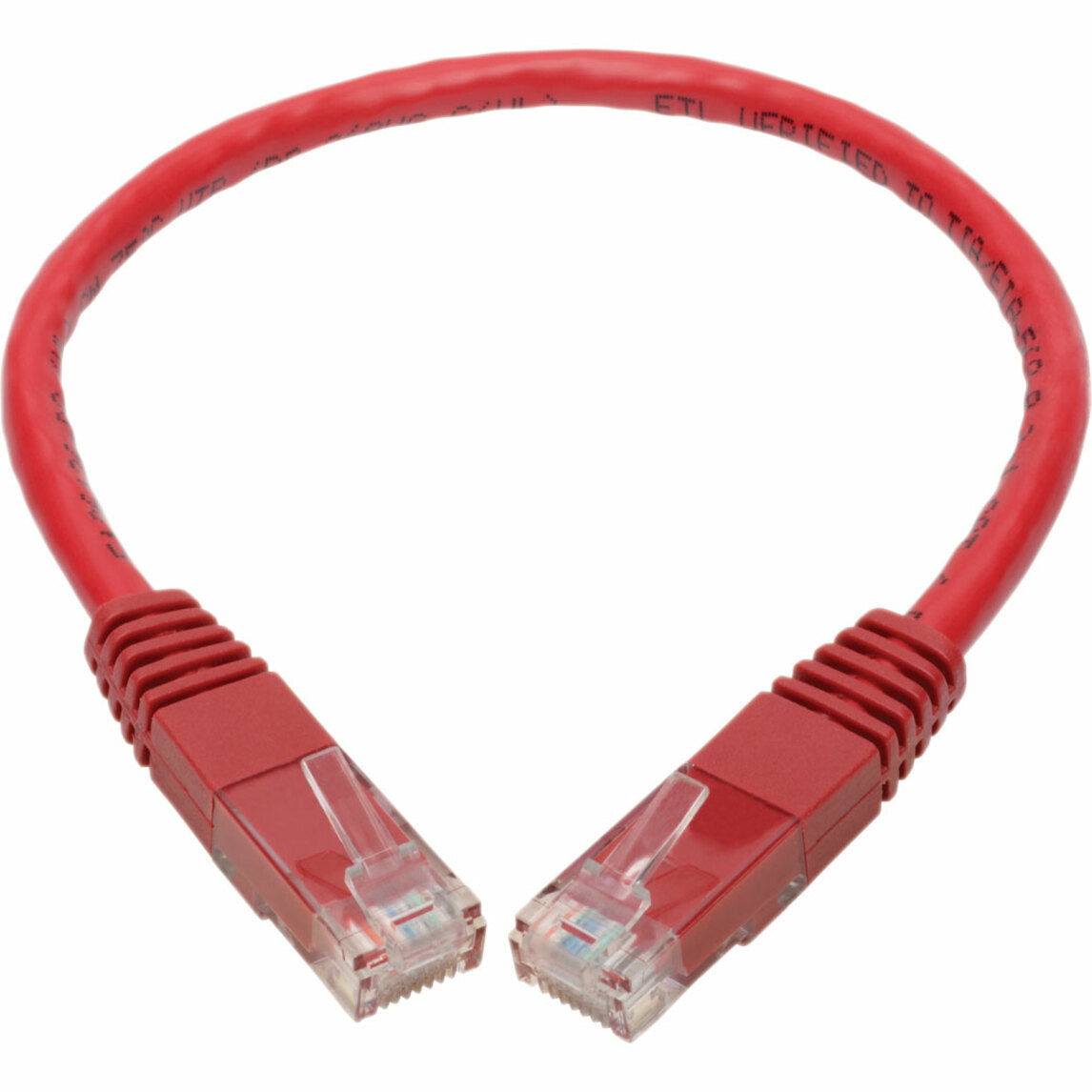 Tripp Lite Cat6 Gigabit Molded (UTP) Ethernet Cable (RJ45 M/M) PoE Red 1 ft. (0.31 m)