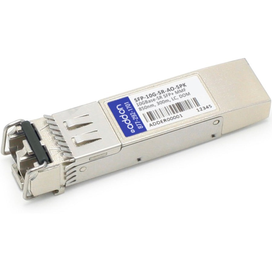 AddOn 5-Pack of Cisco SFP-10G-SR Compatible TAA Compliant 10GBase-SR SFP+ Transceiver (MMF 850nm 300m LC DOM)