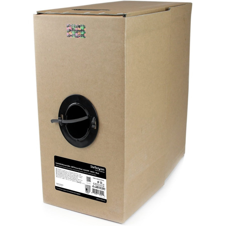 1000FT BLACK CAT6 CABLE PLENUM