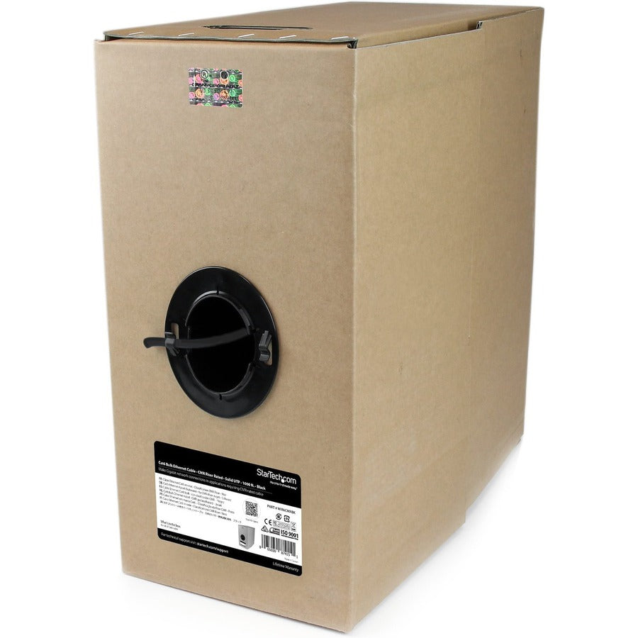 1000FT BLACK CAT6 CABLE BULK