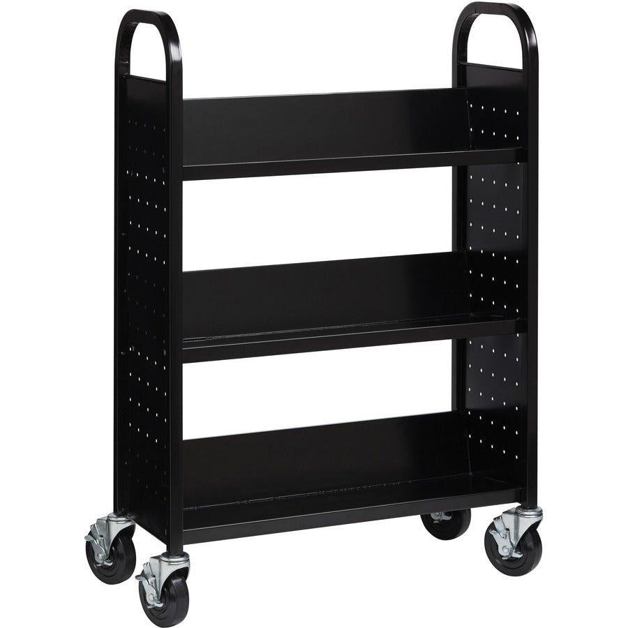 Lorell Single-sided Steel Book Cart