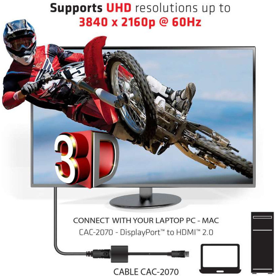 Club 3D DisplayPort 1.2 to HDMI 2.0 UHD Active Adapter