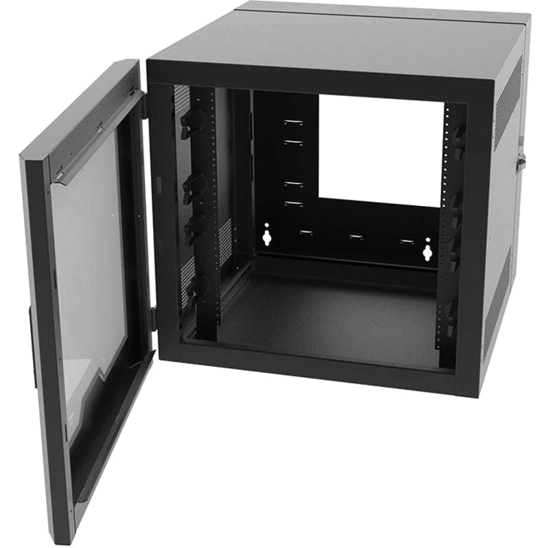 Legrand 18RU Swing-Out Wall-Mount Cabinet with Plexiglass Door-Black-TAA