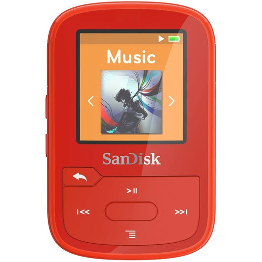 SanDisk Clip Sport Plus 16 GB Flash MP3 Player - Red