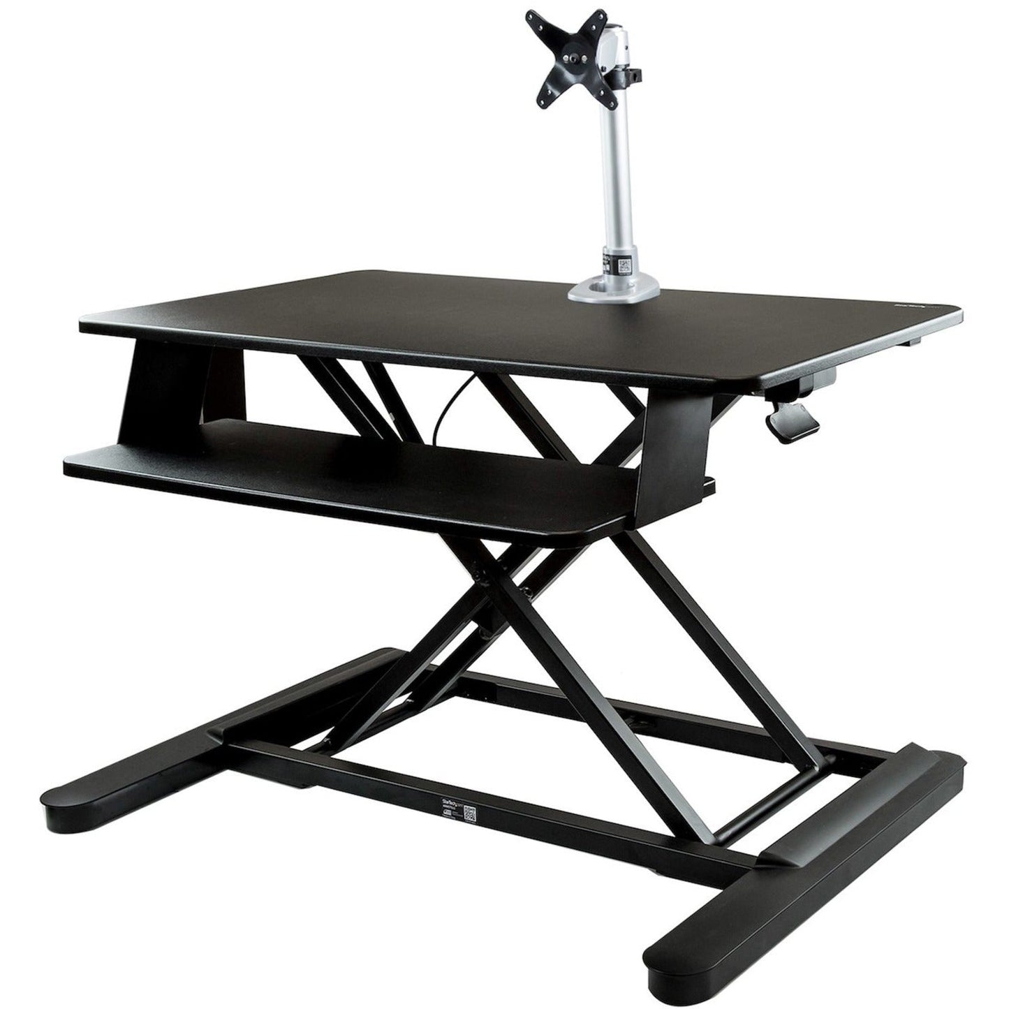 StarTech.com Sit-Stand Desk Converter with Monitor Arm - 35" Wide - Height Adjustable Standing Desk Solution - Arm for up to 30" Monitor
