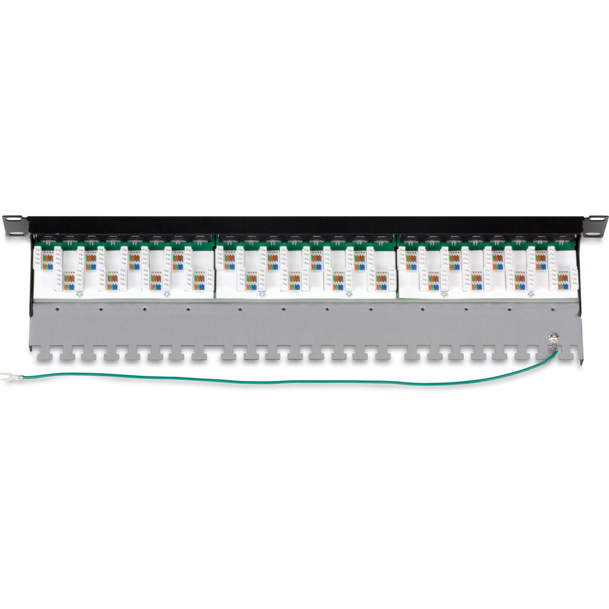 TRENDnet 24-Port Cat6A Shielded Patch Panel 1U 19" Metal Housing 10G Ready Cat5eCat6Cat6A Compatible Cable Management Color-Coded Labeling for T568A and T568B Wiring Black TC-P24C6AS