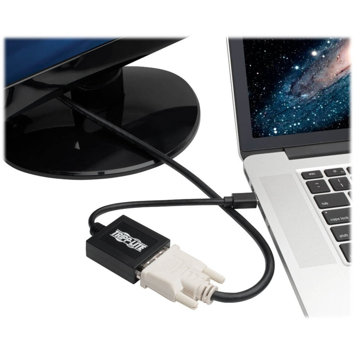 Tripp Lite Keyspan Mini DisplayPort to DVI Adapter Video Converter for Mac/PC Black (M/F) 6-in. (15.24 cm)