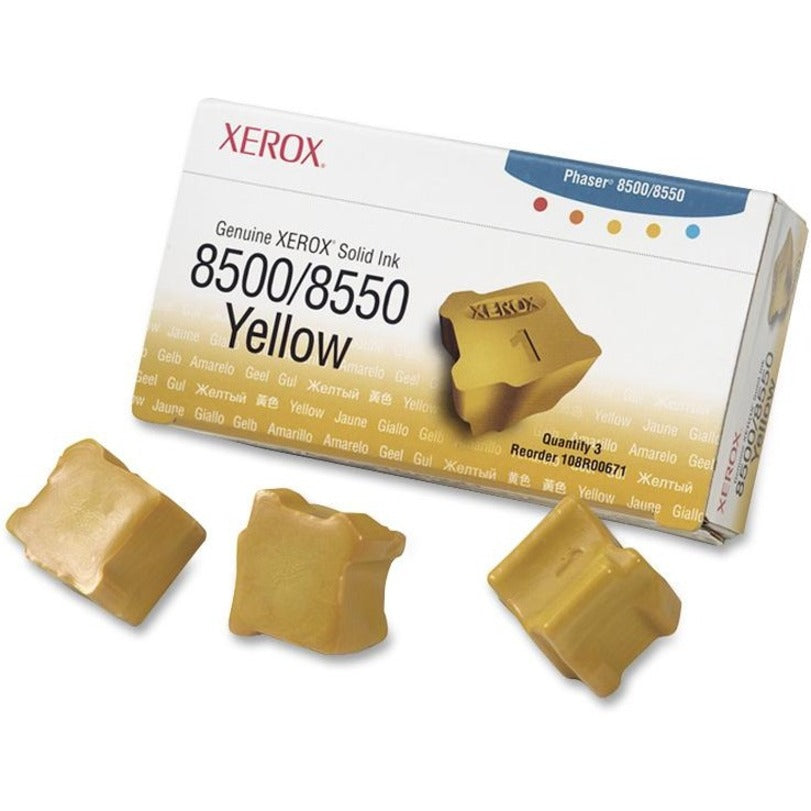 3PK YELLOW SOLID INK STICK FOR