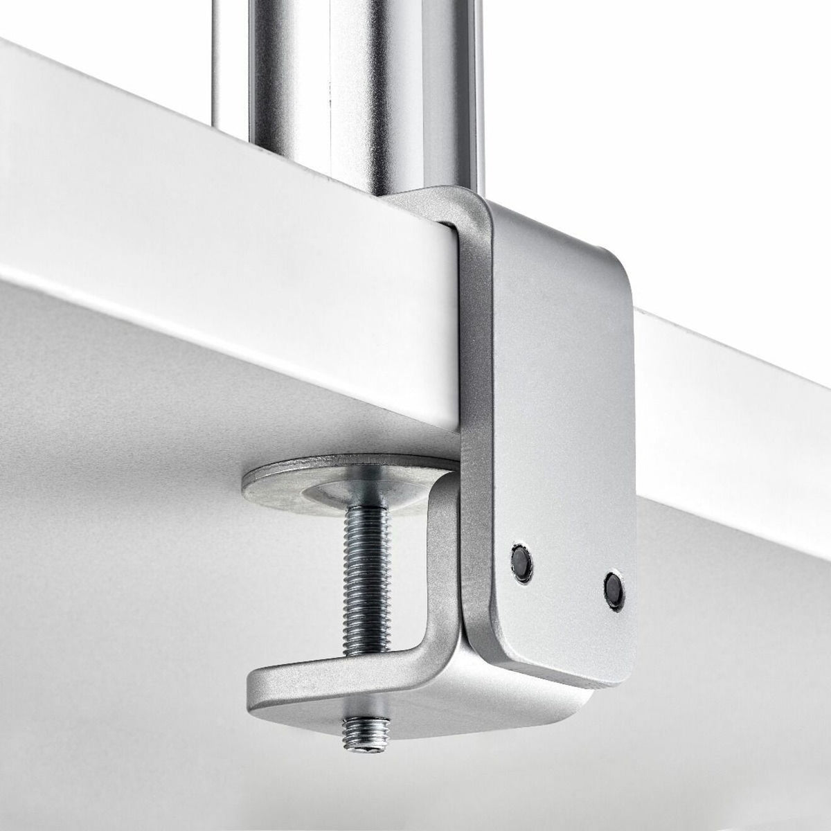 Atdec F style two-piece desk fixing - Silver