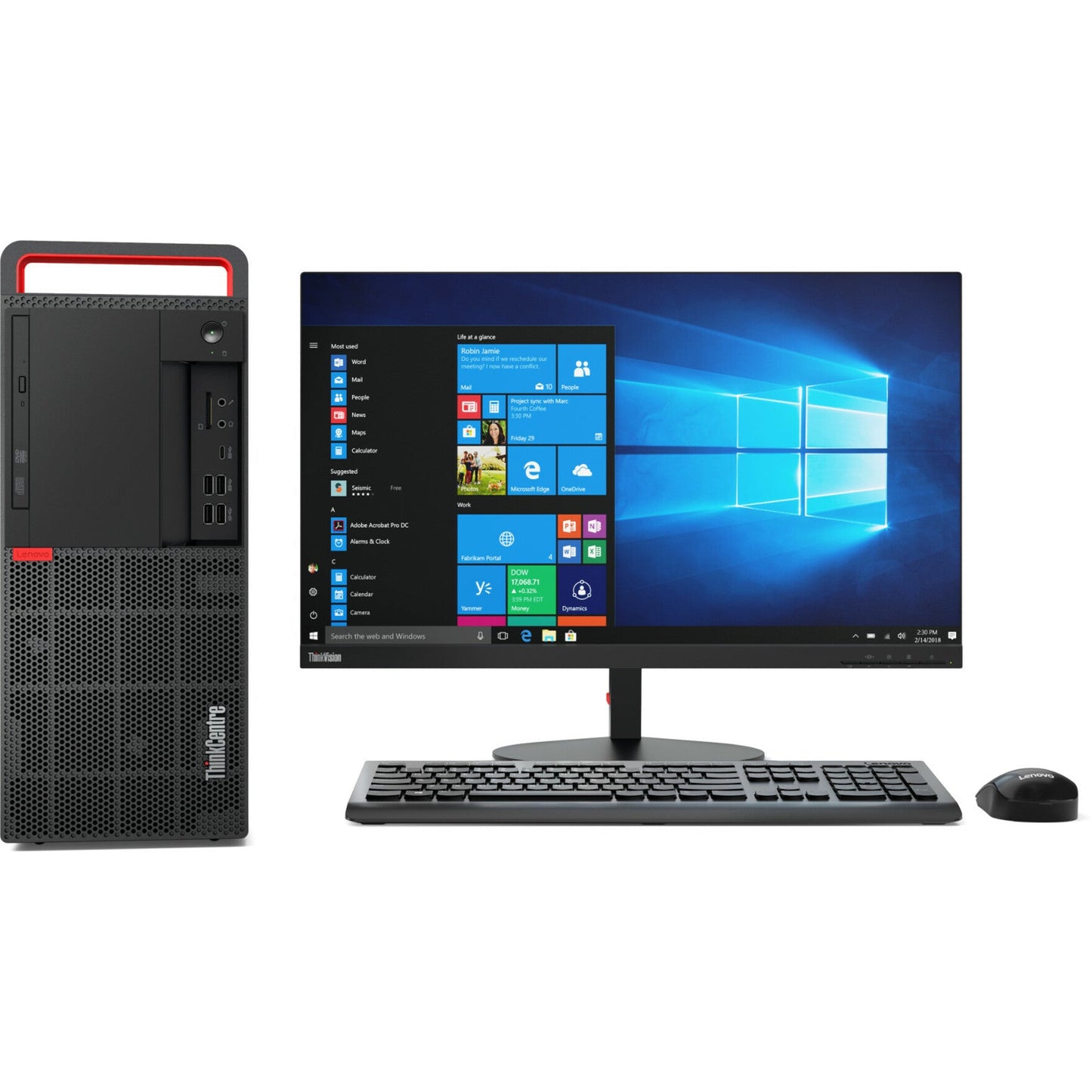 Lenovo ThinkCentre M920t 10SF0005US Desktop Computer - Intel Core i7 8th Gen i7-8700 3.20 GHz - 8 GB RAM DDR4 SDRAM - 256 GB SSD - Tower - Raven Black