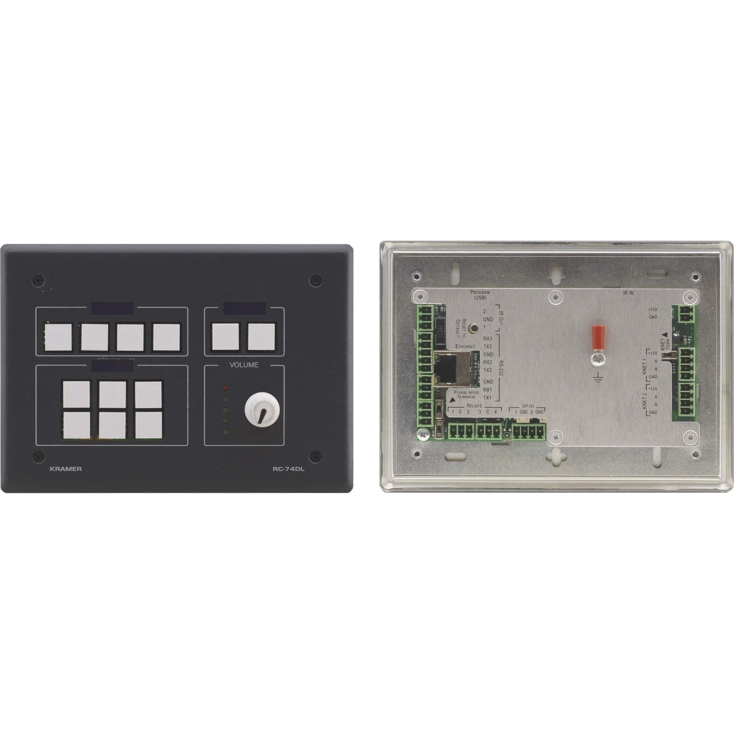 Kramer 12-button Ethernet and KNET Control Keypad with Knob and Displays (US)