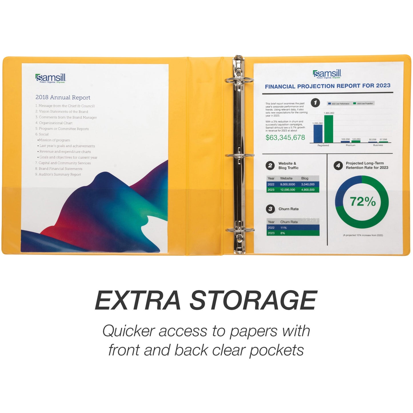 Samsill Economy 1-1/2" Round Ring View Binder