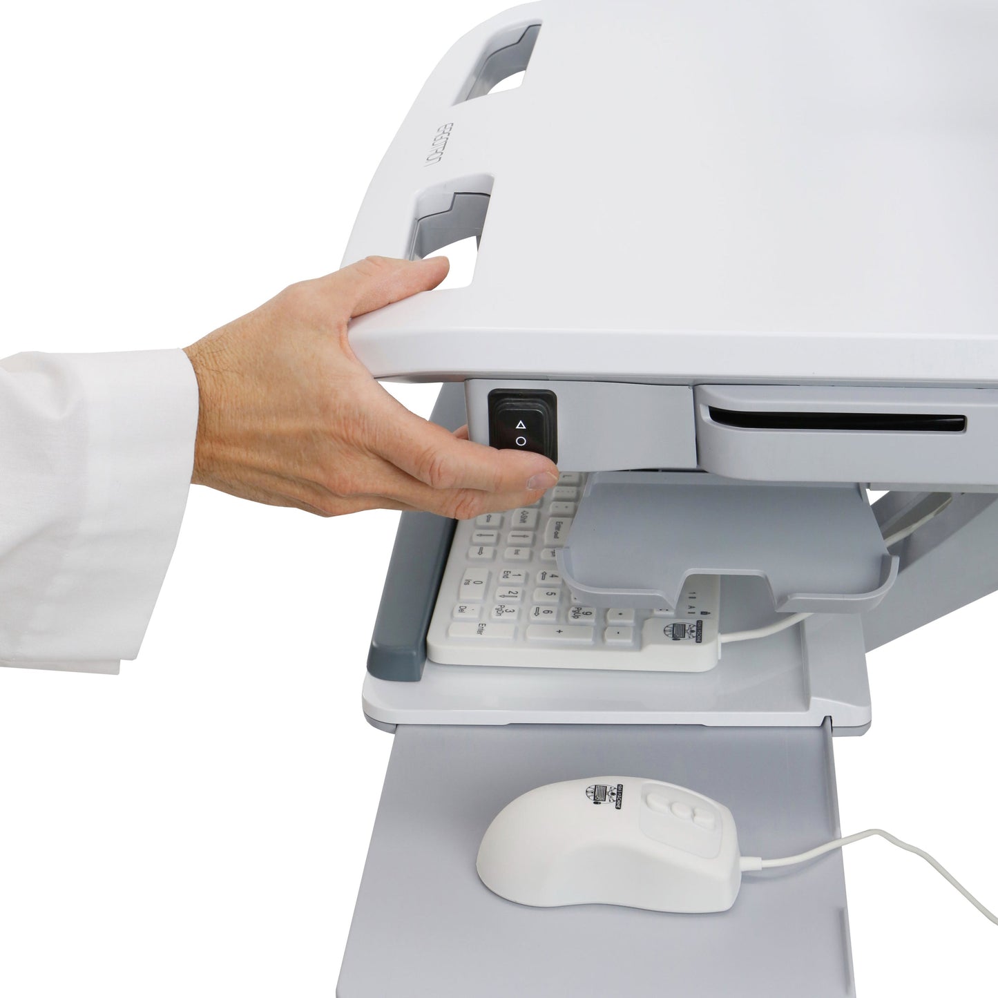 Ergotron StyleView Electric Lift Cart with LCD Pivot LiFe Powered 2 Tall Drawers (2x1)