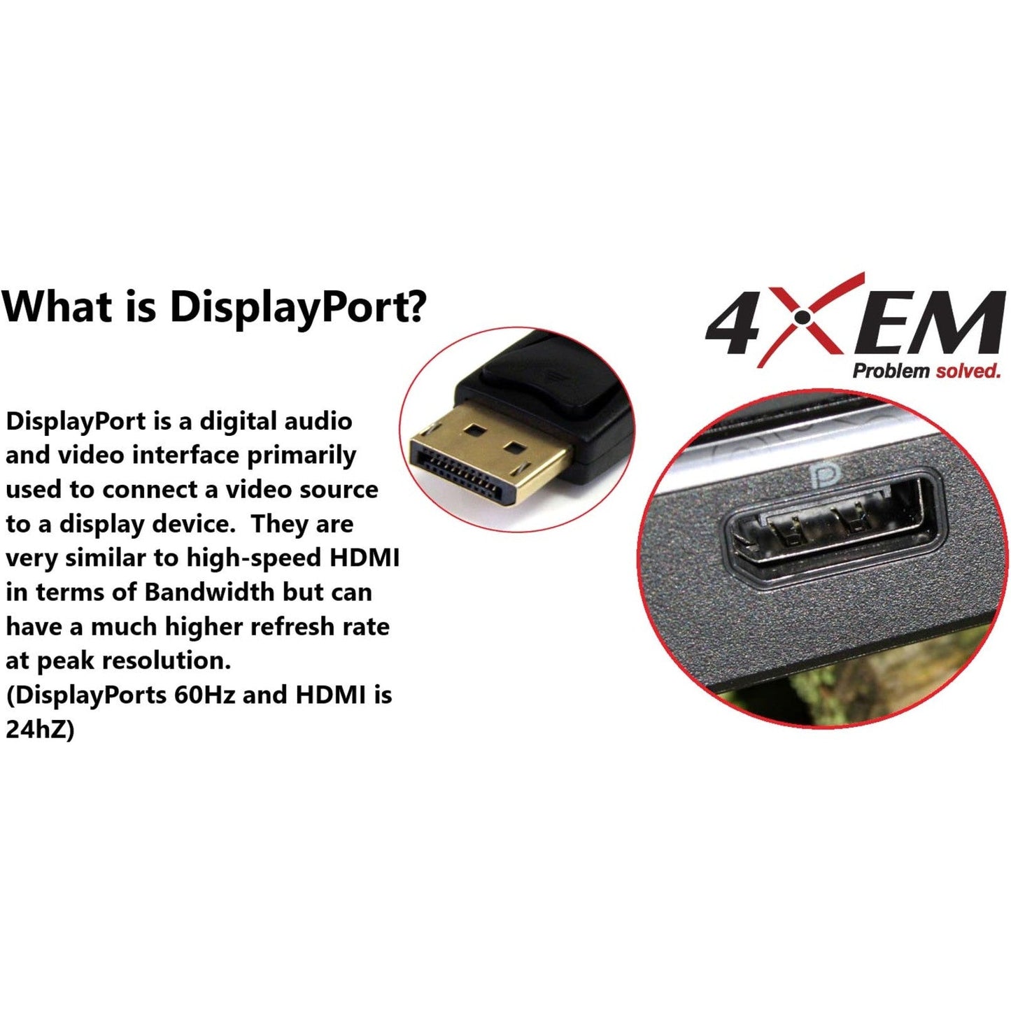 4XEM 10in DisplayPort To VGA M/F Adapter Cable - White