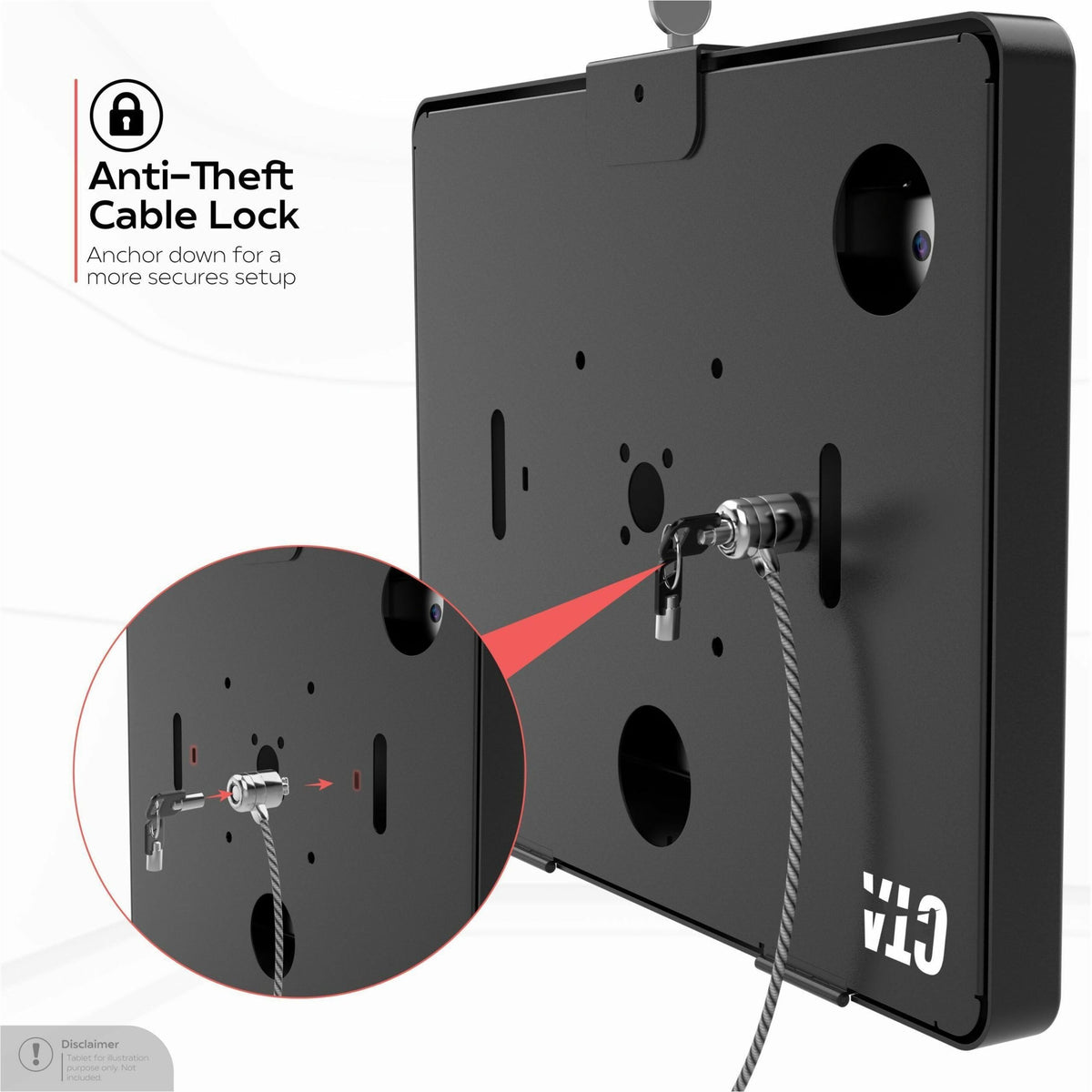 CTA Premium VESA Locking Wall Mount for iPad Gen 10 - 10.9" & 9.7-11" Tablets