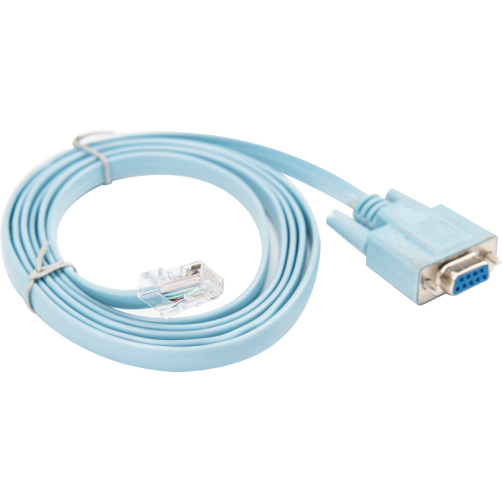 Rocstor Premium 6 ft Cisco® console router cable - RJ45 (m) - DB9 (f) - RJ-45 Male Network - DB-9 Female Serial - Blue - Blue Cisco Router Cable - M/F