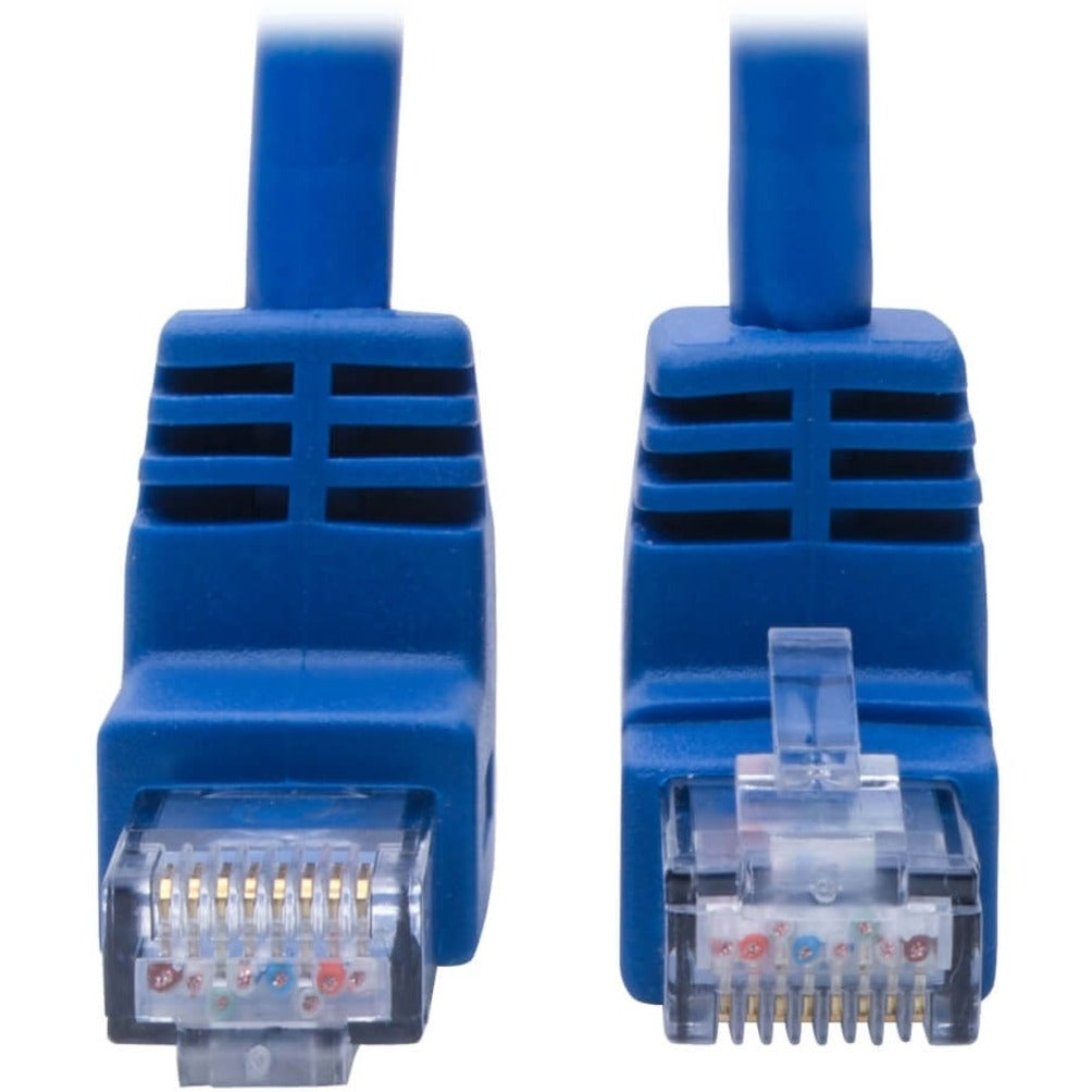 Tripp Lite Up/Down-Angle Cat6 Gigabit Molded UTP Ethernet Cable (RJ45 Up-Angle M to RJ45 Down-Angle M) Blue 1 ft. (0.31 m)
