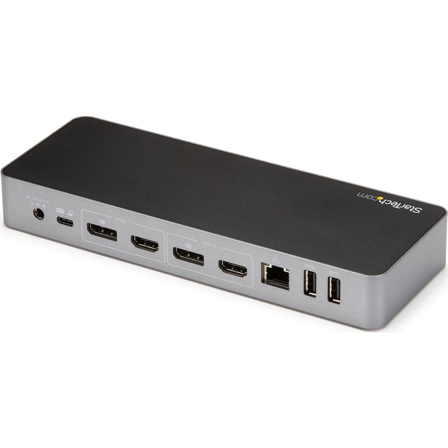 StarTech.com USB-C & USB-A Dock - Hybrid Universal Laptop Docking Station with Dual Monitor Display 4K 60Hz HDMI & DisplayPort - 60W PD