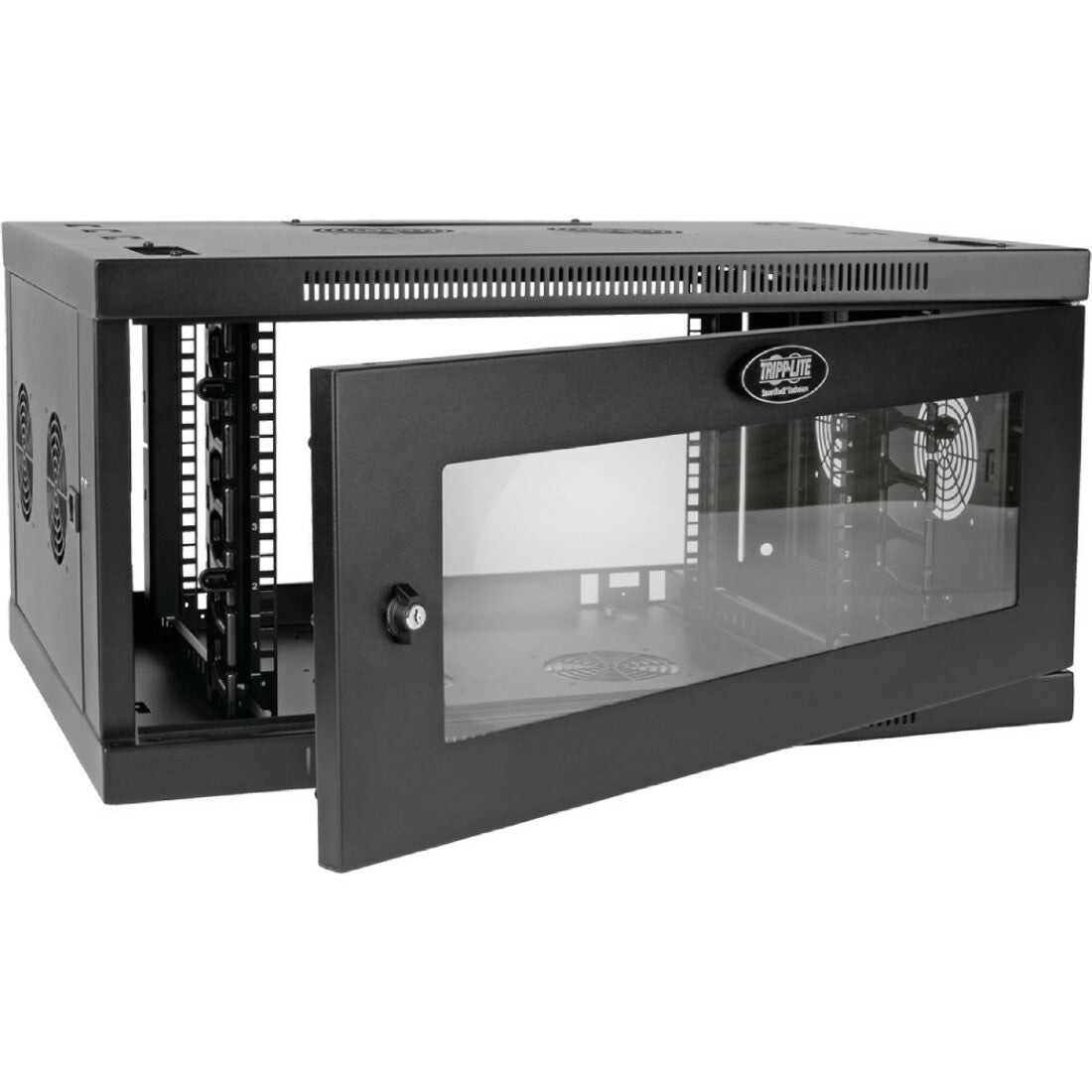 Tripp Lite SmartRack 6U Low-Profile Switch-Depth-Plus Wall-Mount Mini Rack Enclosure Wide Acrylic Window