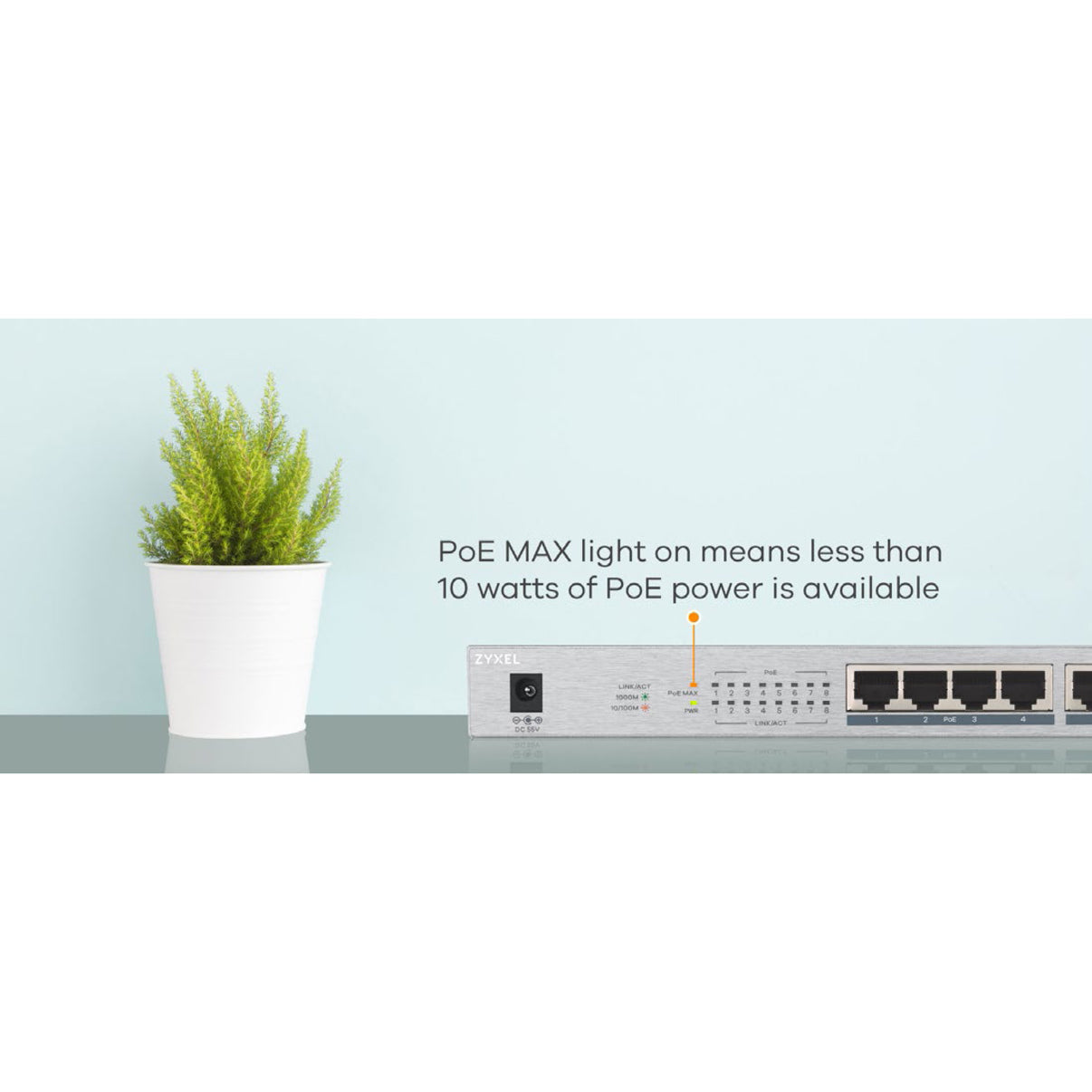 ZYXEL 8-Port GbE Unmanaged PoE Switch