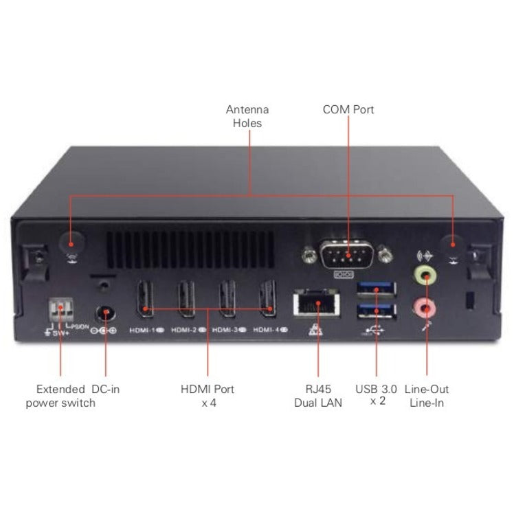 AOpen Digital Engine DE6340 Desktop Computer - AMD Ryzen V1807B - 8 GB RAM DDR4 SDRAM - 64 GB SSD - Black