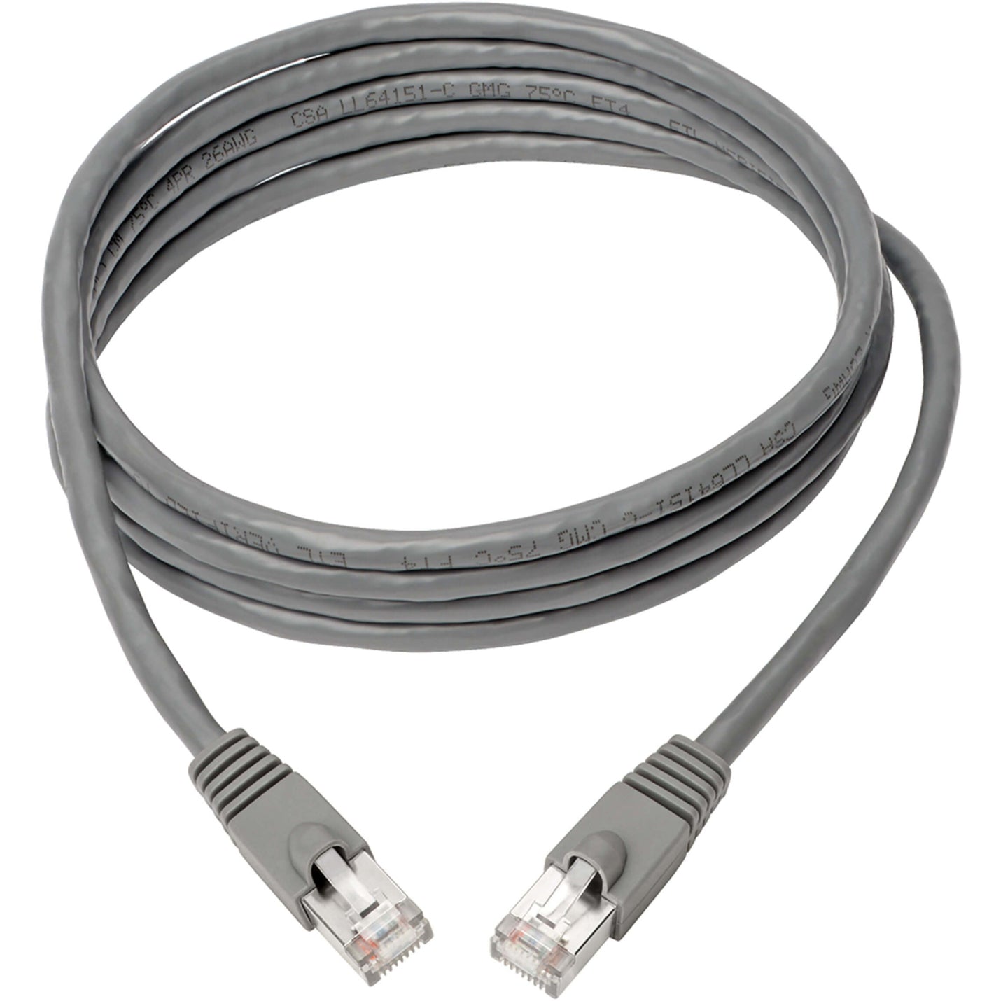 Tripp Lite Cat6a 10G Snagless Shielded STP Ethernet Cable (RJ45 M/M) PoE Gray 5 ft. (1.52 m)