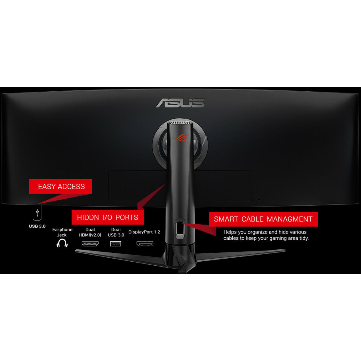 Asus ROG Strix XG49VQ 49" Double Full HD (DFHD) Curved Screen Gaming LCD Monitor - 32:9 - Black