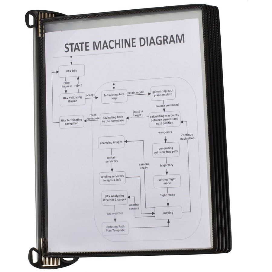 Djois by Tarifold Pro Wall Unit - 5 Black Pockets
