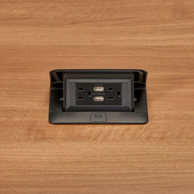Wiremold Cord Ended deQuorum Single Flip Up Unit with USB