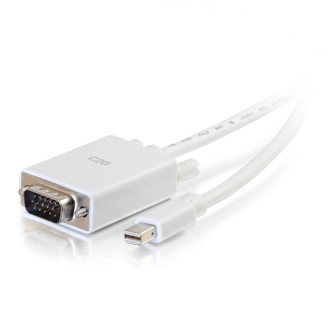 C2G 6ft Mini DisplayPort to VGA Adapter Cable White