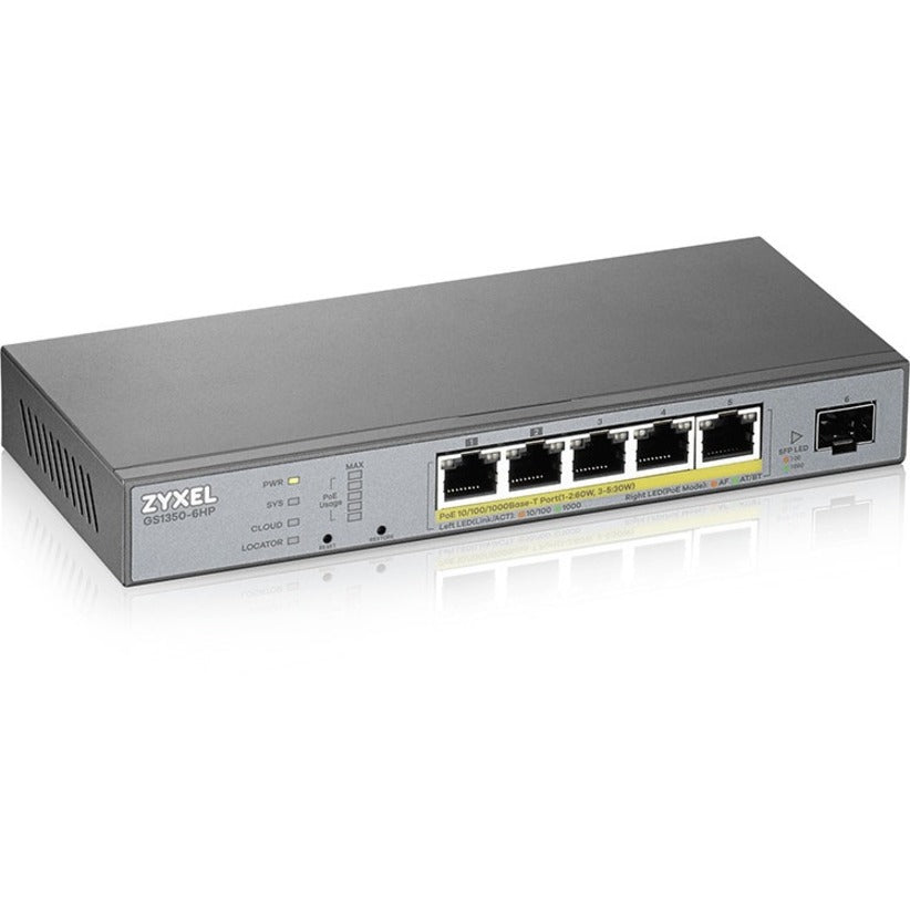 ZYXEL 5-port GbE Smart Managed PoE Switch with GbE Uplink