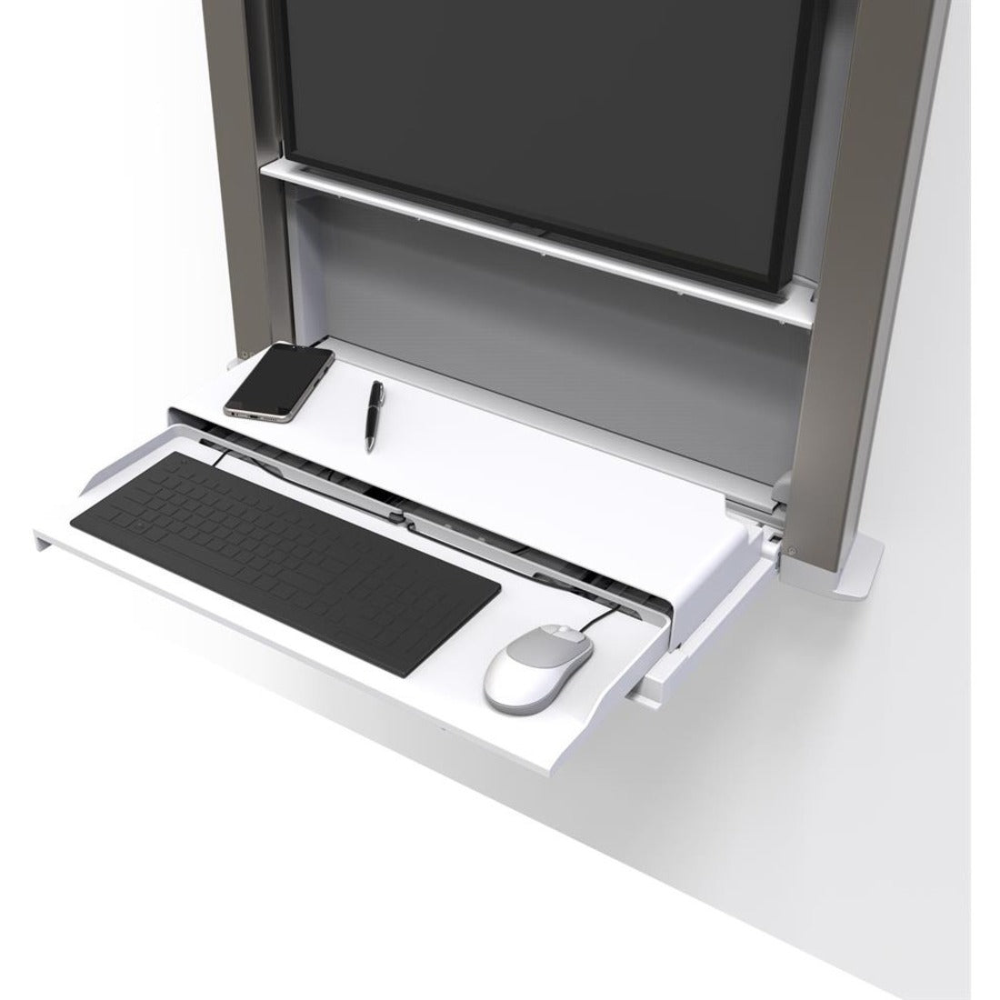 Ergotron CareFit Mounting Enclosure for LCD Display Mini PC Computer - White