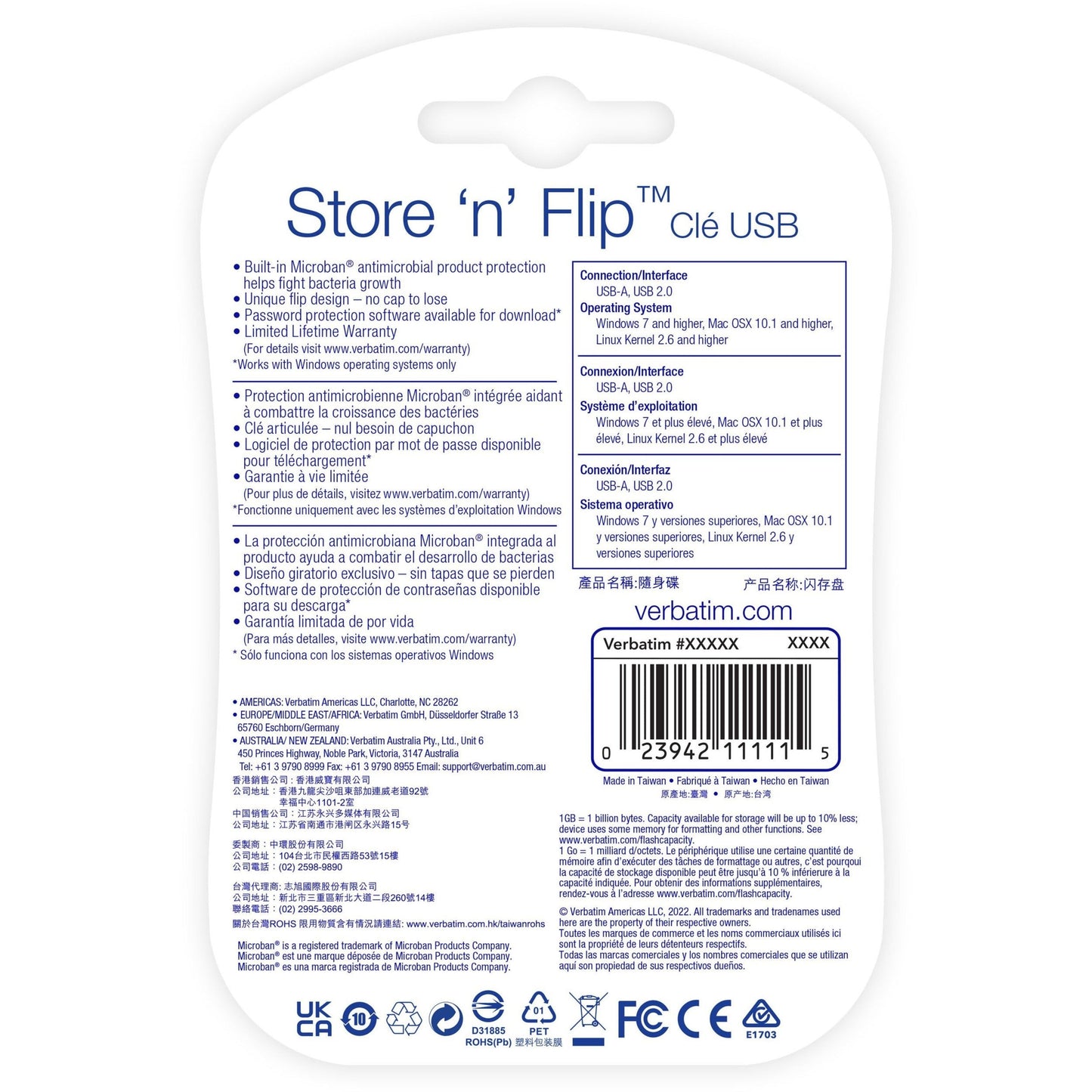 16GB Store 'n' Flip® USB Flash Drive - 2pk- Berry Blue