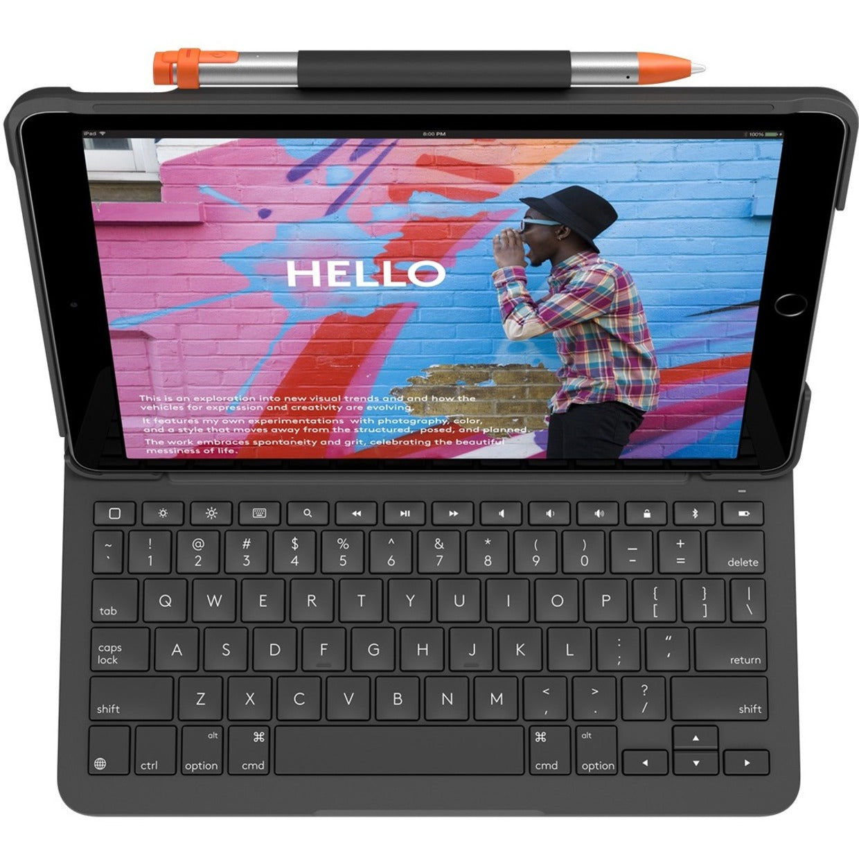 Logitech Slim Folio Keyboard/Cover Case (Folio) Apple Logitech iPad (7th Generation) iPad (8th Generation) iPad (9th Generation) Tablet - Graphite