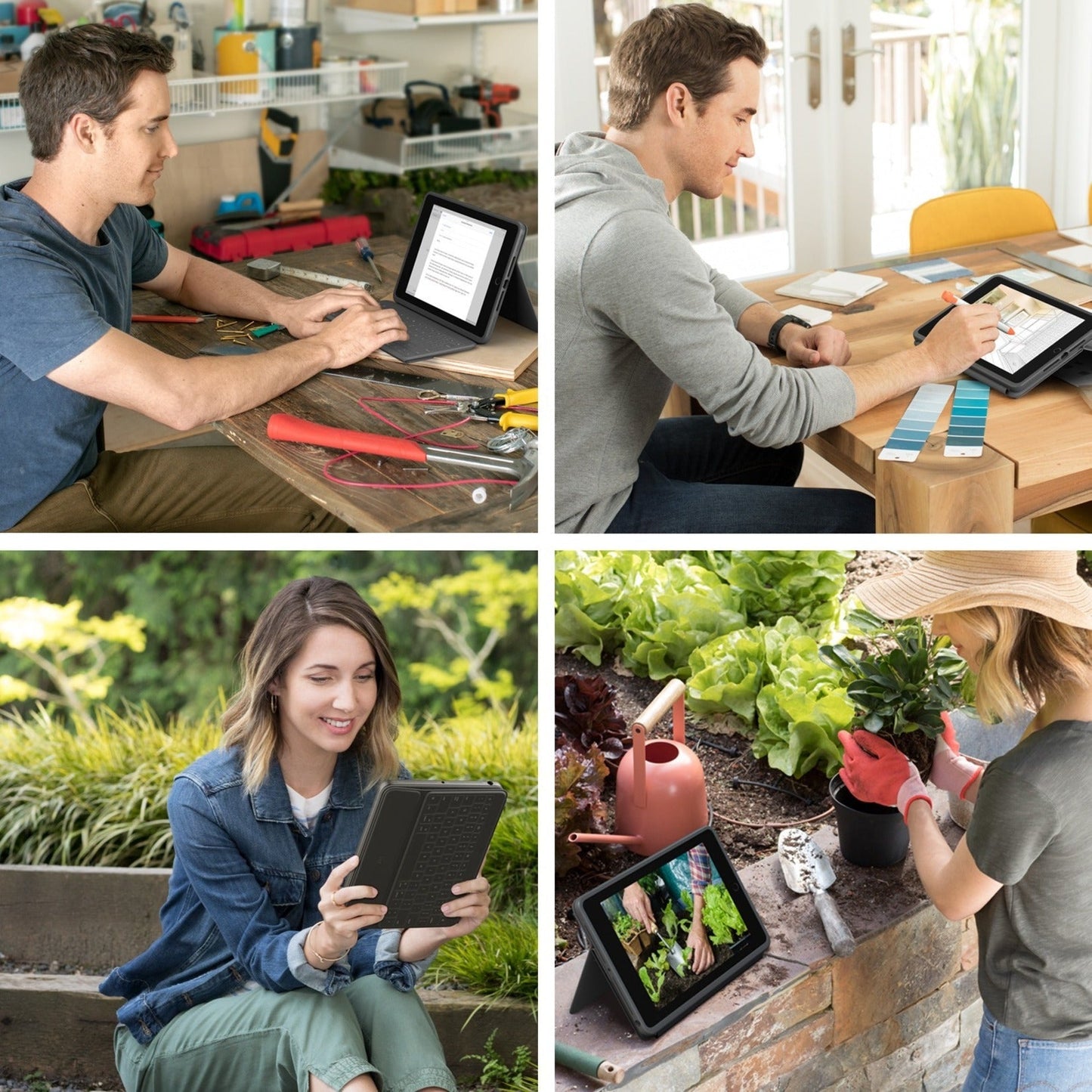 Logitech Rugged Folio Rugged Keyboard/Cover Case (Folio) Apple Logitech iPad (7th Generation) iPad (8th Generation) iPad (9th Generation) Tablet - Graphite