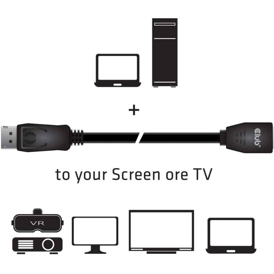 Club 3D Displayport Extension Audio/Video Cable