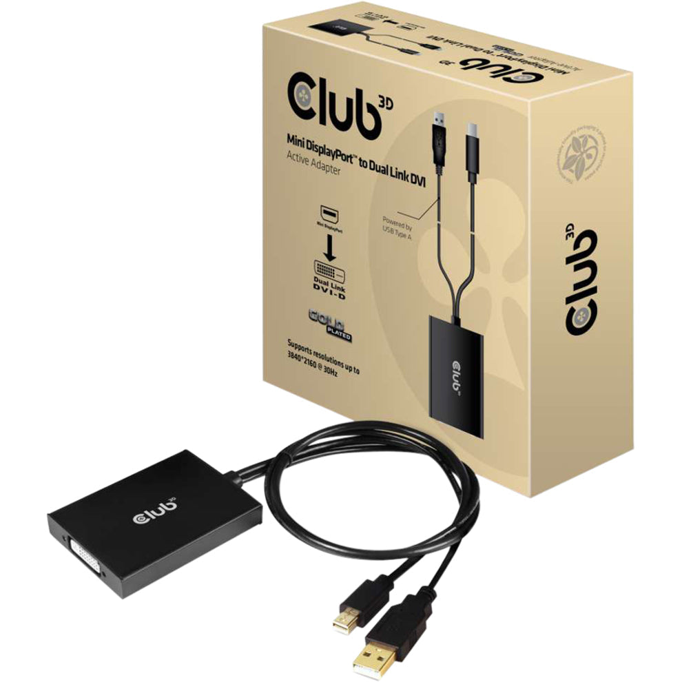Club 3D MiniDisplayPort 1.2a to Dual Link DVI-D Active Adapter